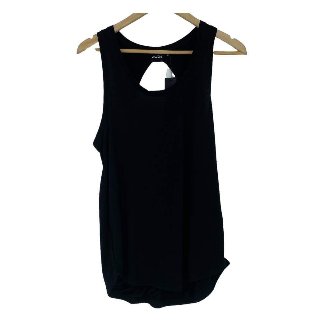 NWT Mono b Mila black cutout athletic tank top, S